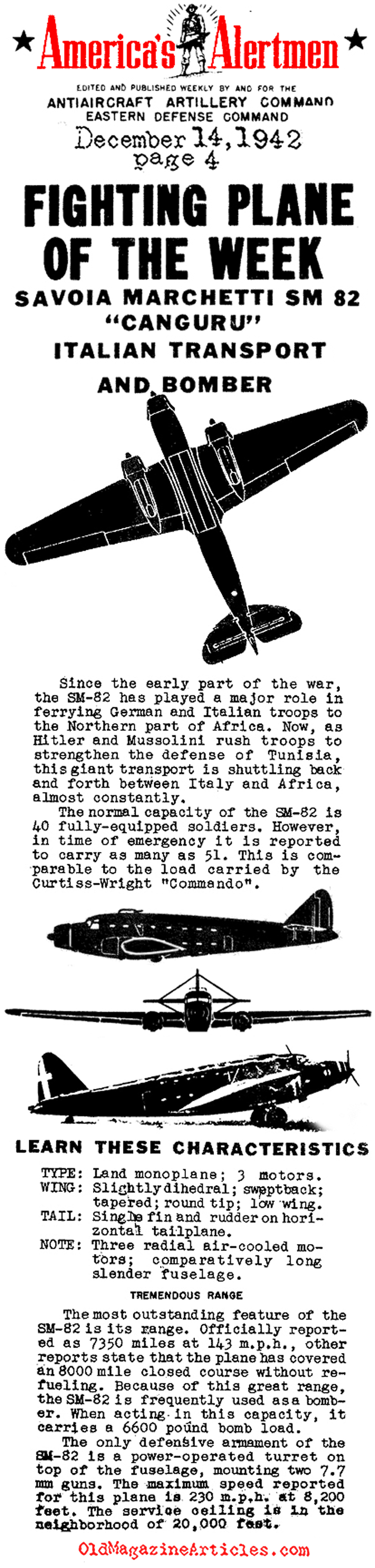 Savoia Marchette SM 82: Italian Transport and Bomber (Alertman, 1942)